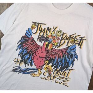 Jimmy Buffett Fruitcakes Margaritaville Vintage 90s Beach Music Band Shirt Large